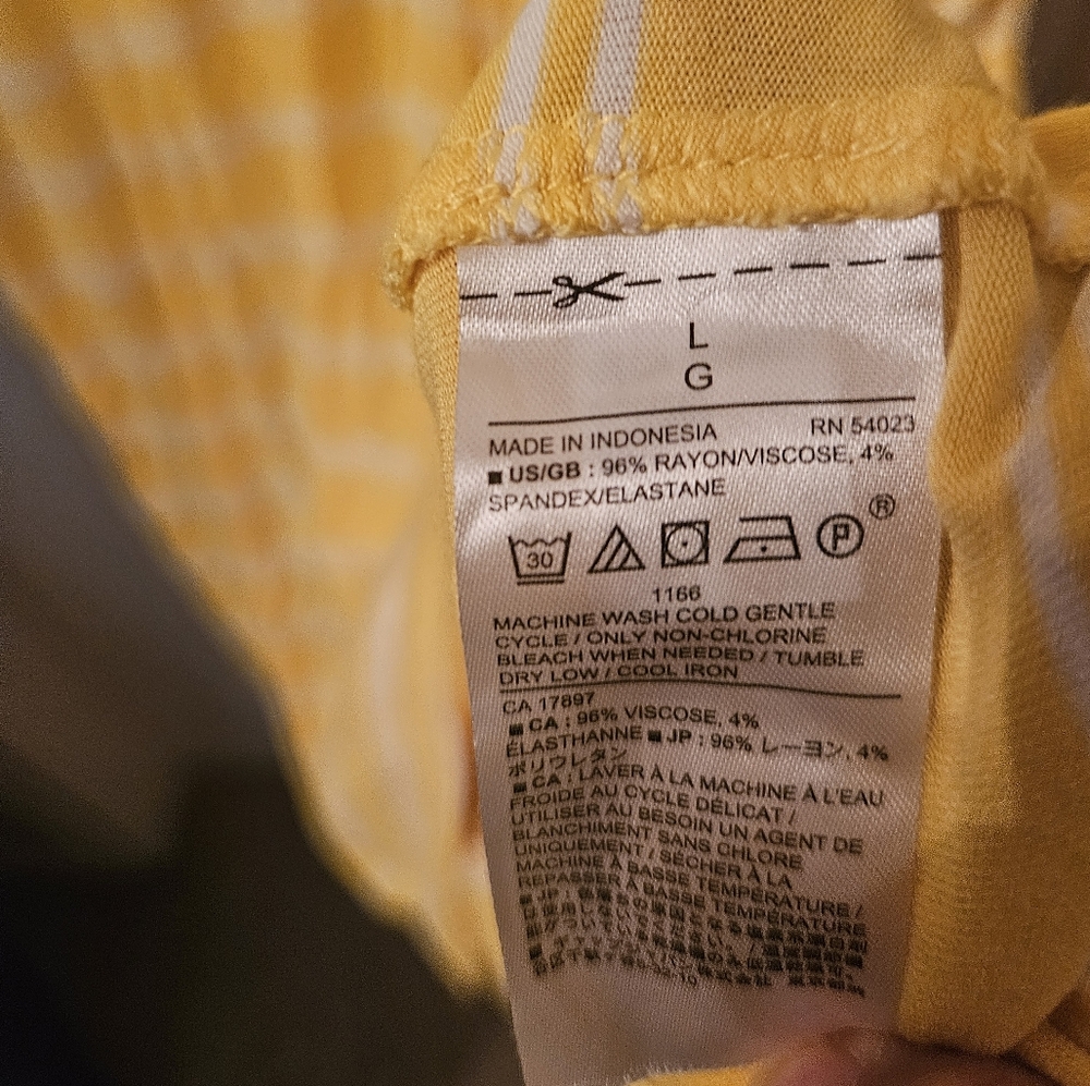 Banana Republic Yellow Striped V-Neck Casual Dress - Picture 4 of 5